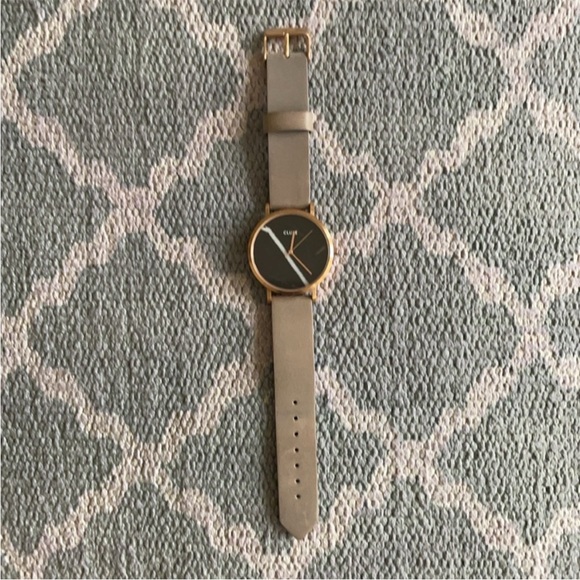 CLUSE La Roche Marble Leather Strap Watch main image 6